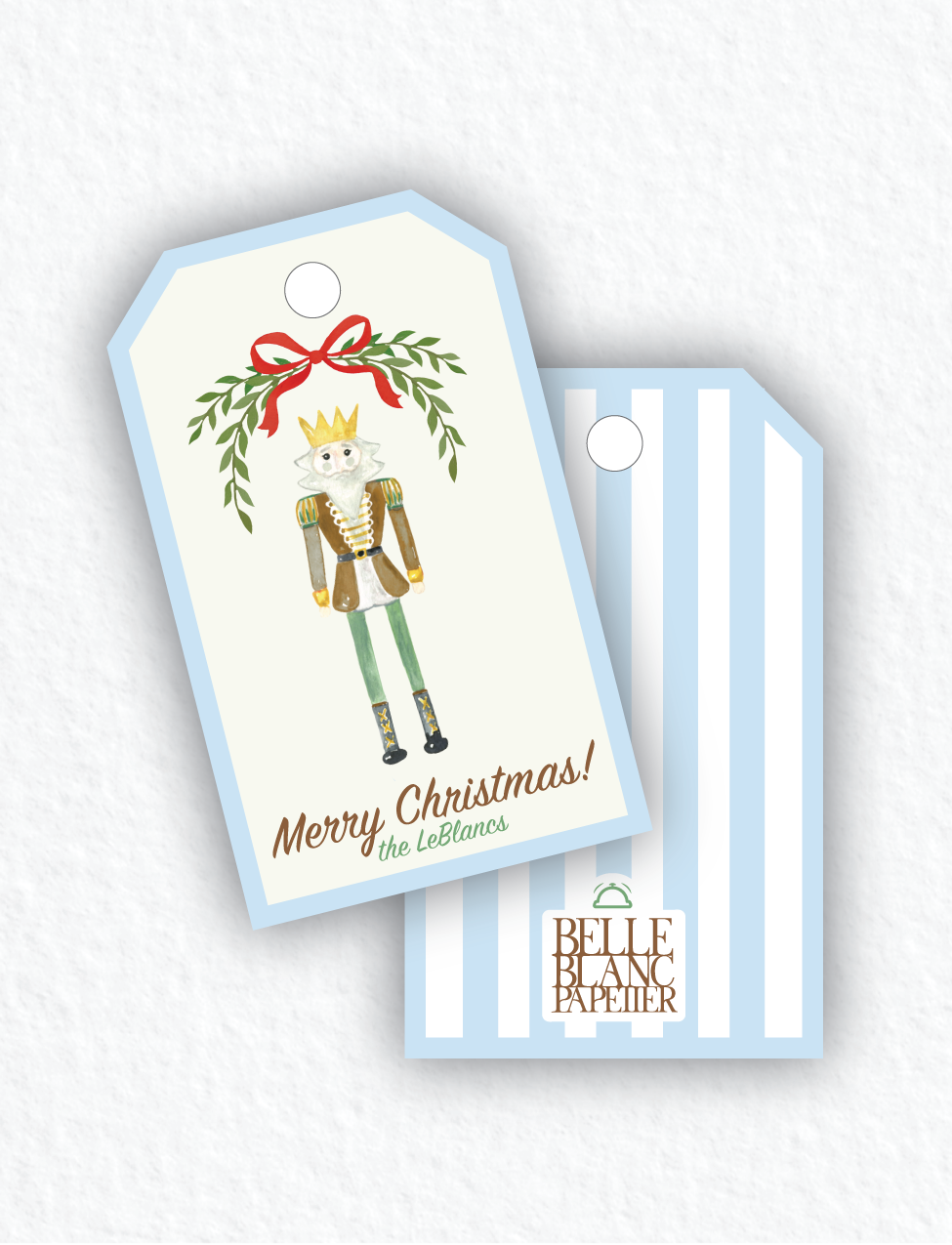 Nutcracker Brown and Green Christmas Gift Tags