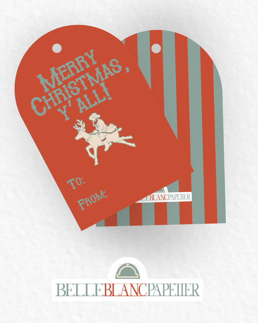 Cowboy Santa Arch Gift Tags