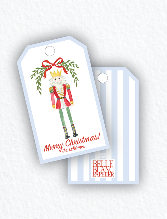 Nutcracker Blue Christmas Gift Tags