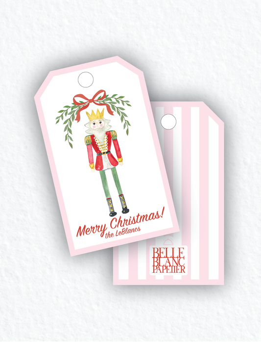 Nutcracker Pink Christmas Gift Tags