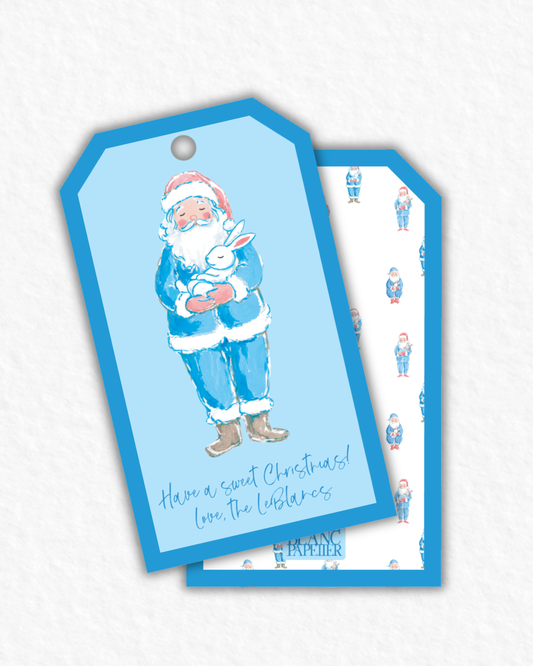 Sweet Bunny and Santa Christmas Gift Tags