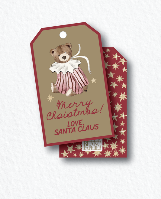 Vintage Christmas Bear Gift Tags